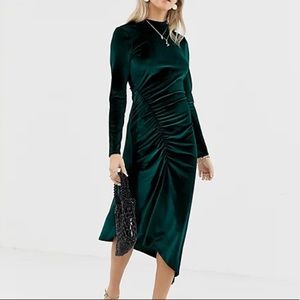ASOS exclusive reclaimed vintage emerald velvet dress